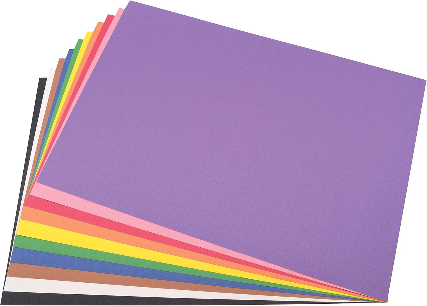 SunWorks Construction Paper, 10 Assorted Colors, 12" x 18", 50 Sheets