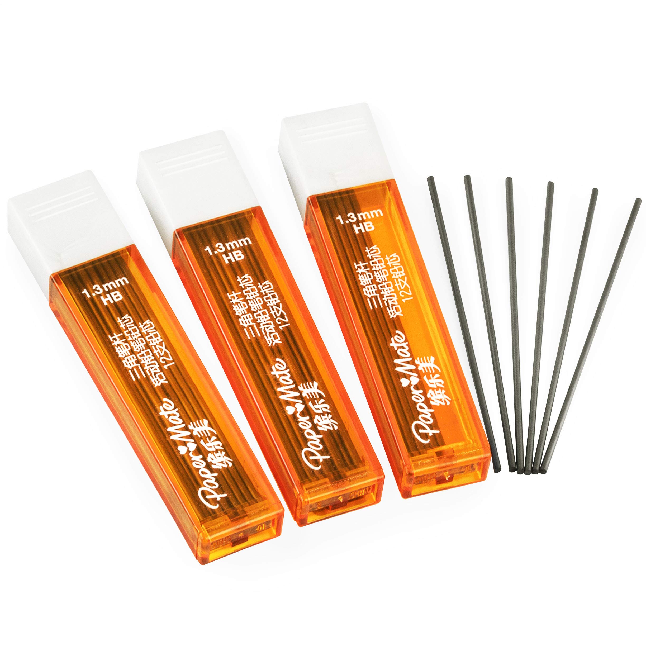 Paper Mate Mechanical Pencil Refill Leads - 1.3mm HB Lead - 3 Tubes of 12 Leads - 36 Leads