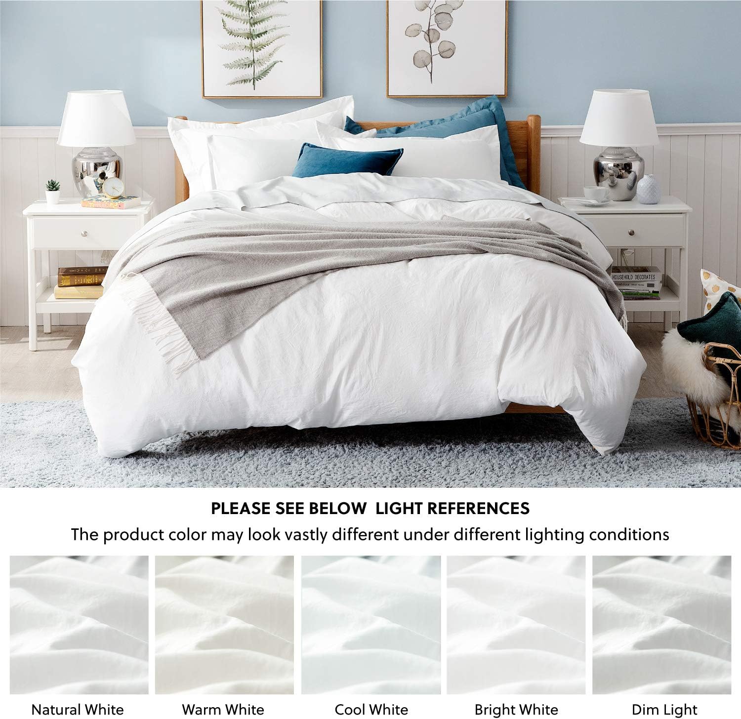 Bedsure White Duvet Covers Queen Size Set 90x90 Full Queen Size with Zipper Closure, Ultra Soft Comforter Cover Sets 3 Pieces (1 Duvet Cover + 2 Pillow Shams): Kitchen & Dining