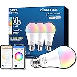 Cree Lighting Connected Max Smart Led Bulb A19 60W Tunable White + Color Changing, 2.4 Ghz, Compatible with Alexa and Google