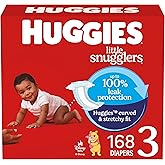 Huggies Size 3 Diapers, Little Snugglers Baby Diapers, Size 3 (16-28 lbs), 168 Count (6 Packs of 28), Packaging May Vary