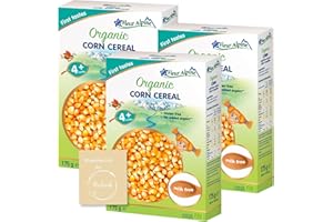 Baby Cereal Buckwheat Bundle Imported from Europe, Hypoallergenic, Gluten Free, Milk Free, Stage 1 Baby Food (4+ months) by Fleur Alpine TWO PACK 12.3 oz, ( 6.17 oz each), plus MODOVIK Shopping List (Corn 3 pack)