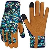 MERTURN Leather Gardening Gloves for Women Thorn Proof Garden Gloves Touch Screen Working Gloves Gifts