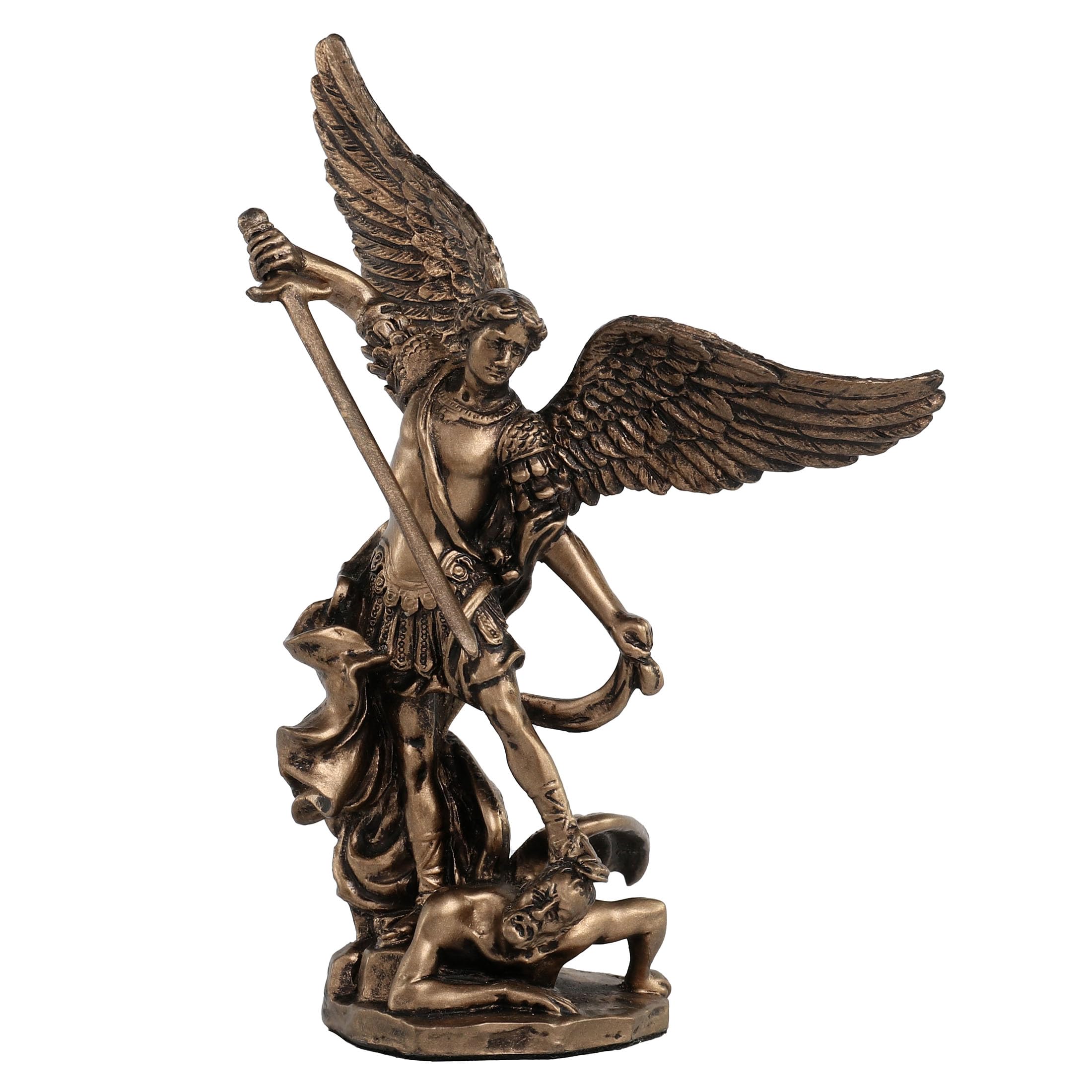 4-inch - Archangel St. Michael Slaying Demon Statue Figurine