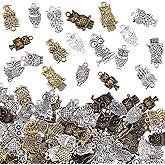 SUNNYCLUE 108Pcs 18 Styles Metal Owl Charms Bulk Silver Animal Charm Tibetan Alloy Antique Gold Owls Bird Pendants for Jewelry Making Crafts Earrings Necklaces Bracelets Keychain DIY Accessories
