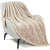 TOONOW Faux Fur Luxury Throw Blanket,Double Side Soft Fluffy Shaggy Fuzzy Blanket for Couch Sofa Bed (Mauve Morn, Throw)