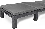 Keter Allibert Daytona Deluxe Outdoor Sun Lounger Graphite with Grey Cushions view 7