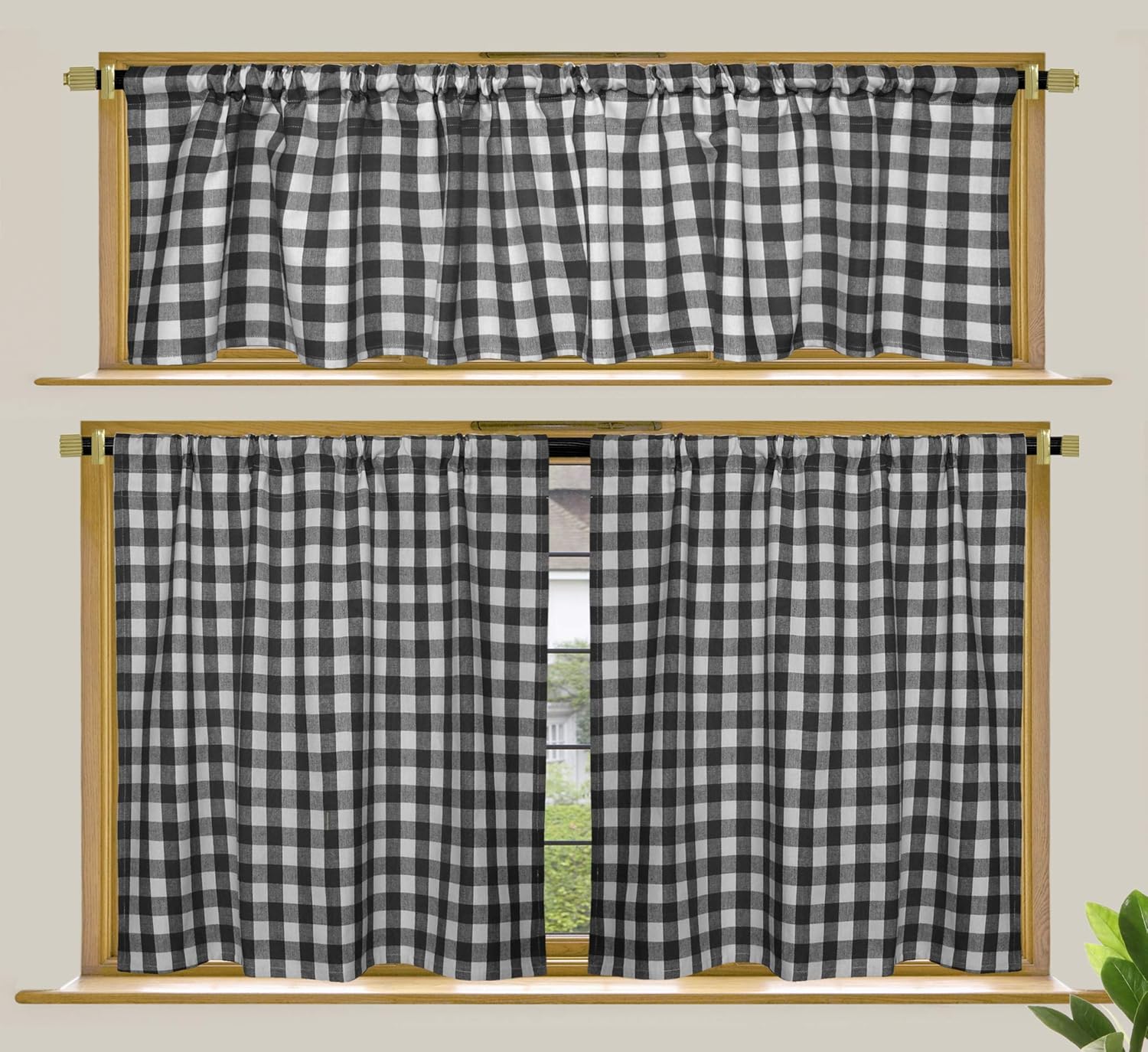 Best Kitchen Curtains Black And White Checkered