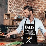 FunChaos Black Waterproof BBQ Apron for Men Dad Adjustable Pockets Grilling view 6
