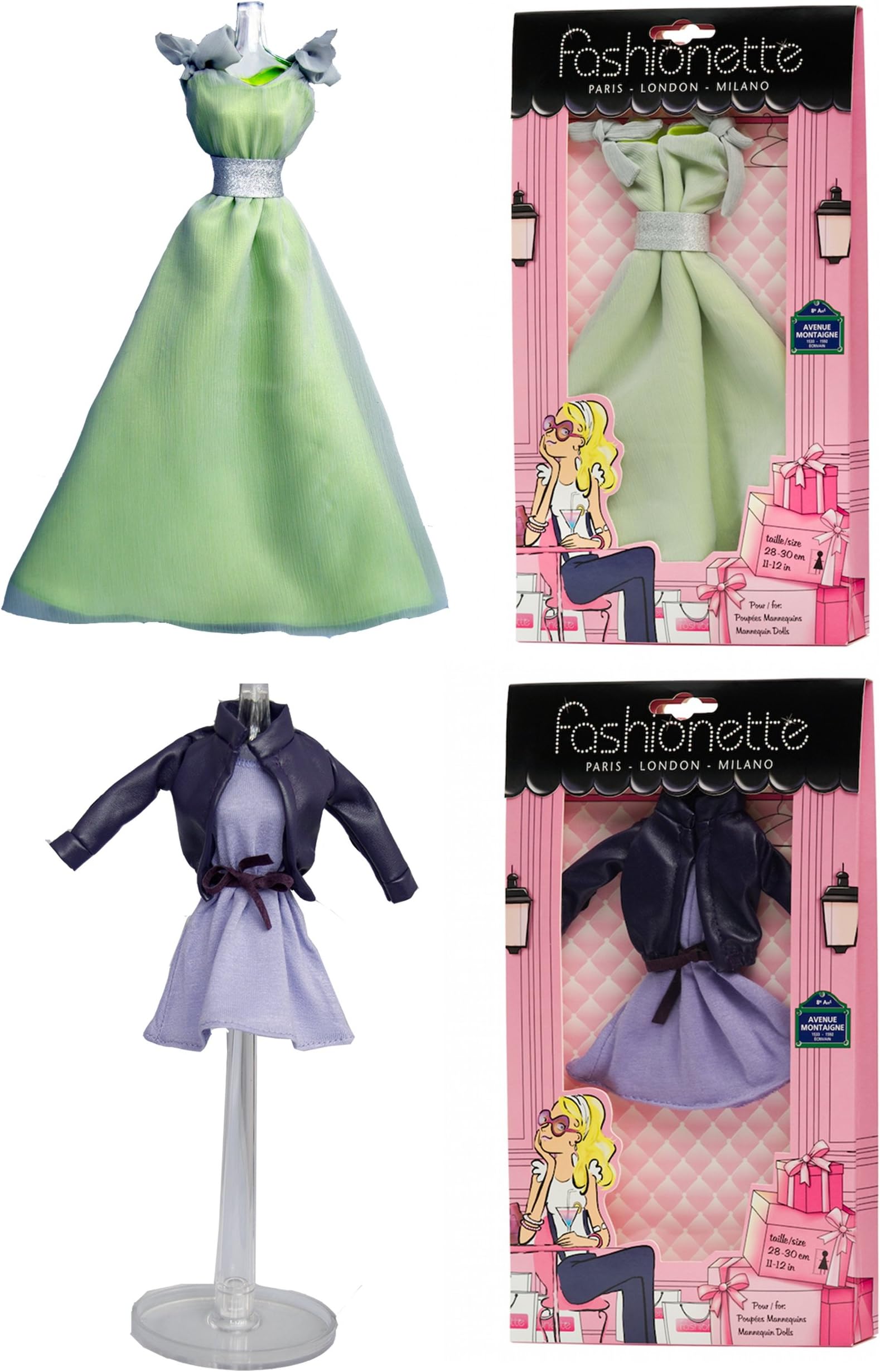 Fashionette Paris 2 Fashion Outfits - Gala dress + Afternoon shopping - to fit Barbie