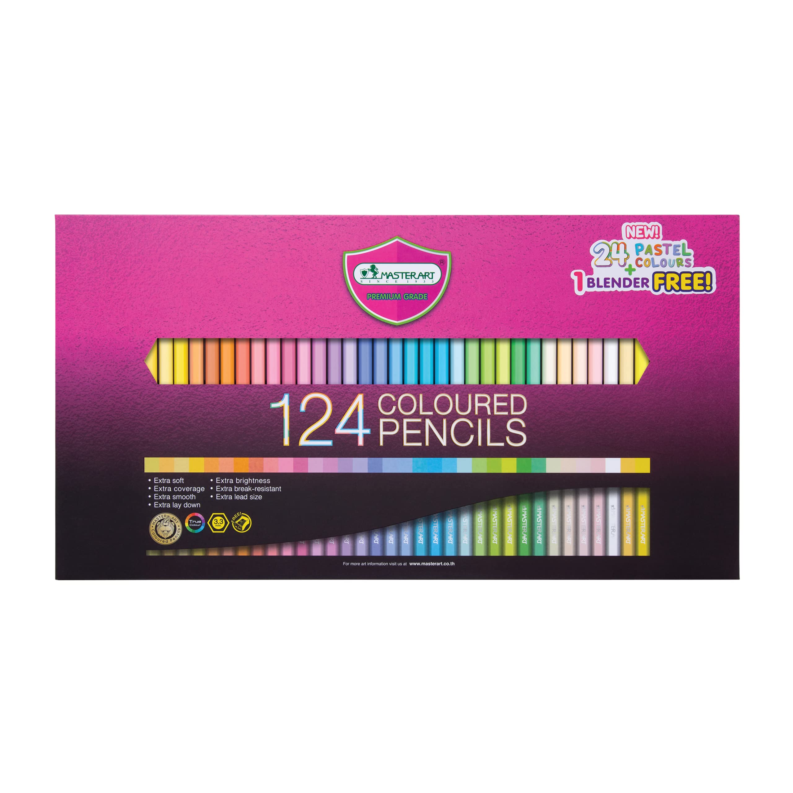 Photo 1 of MASTERART Colored Pencils 124 Colors including Pastel Colors, Blender, and Sharpeners for Kids and Adults Coloring
