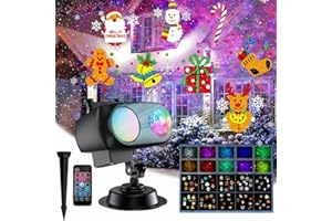2025 Upgrade Halloween Christmas Projector Lights Decorations, COOLWUFAN Outdoor Indoor Holiday Projector Lights with Remote and 20 HD Effects(3D Ocean Wave) for Xmas Halloween Party Yard Decor