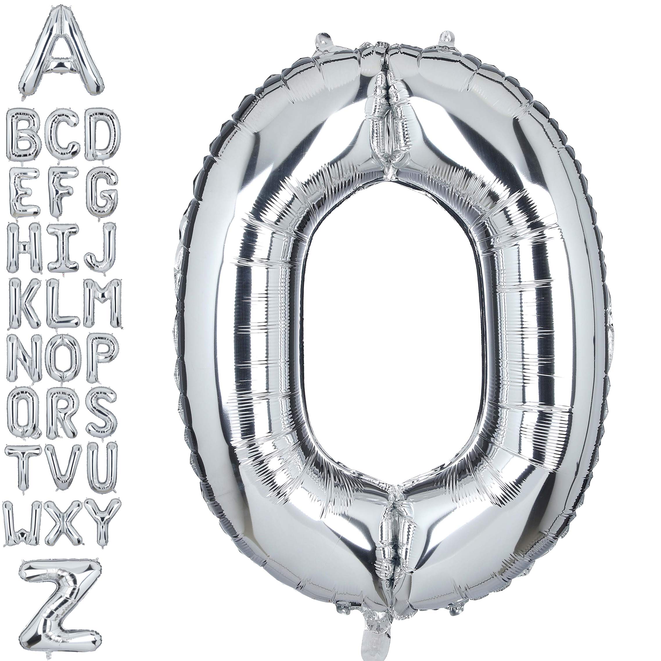 40 Inch Giant Silver Letter O Foil Helium Balloons Big Single Mylar Balloon Birthday Party Decoration Supply Baby Shower (Silver O)