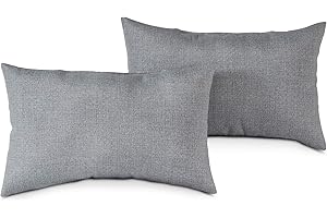 Greendale Home Fashions 2-Pack Outdoor 19x12 inch Rectangle Decorative Throw Pillow, Cement