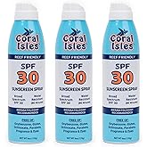 Coral Isles SPF 30 Sunscreen Spray - Hawaii Compliant - Oxybenzone & Octinoxate Free - Broad Spectrum - Water Resistant, 6 Fl Oz (Pack of 3)