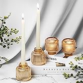 Set of 4 Gold Glass Candlesticks – Candle Sticks Holder Decor for Home or Events – Elegant Taper Candle Holders