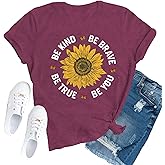 TUPOSU Womens Be Kind Shirts Kindness T-Shirts Inspirational Teacher Tee Tops