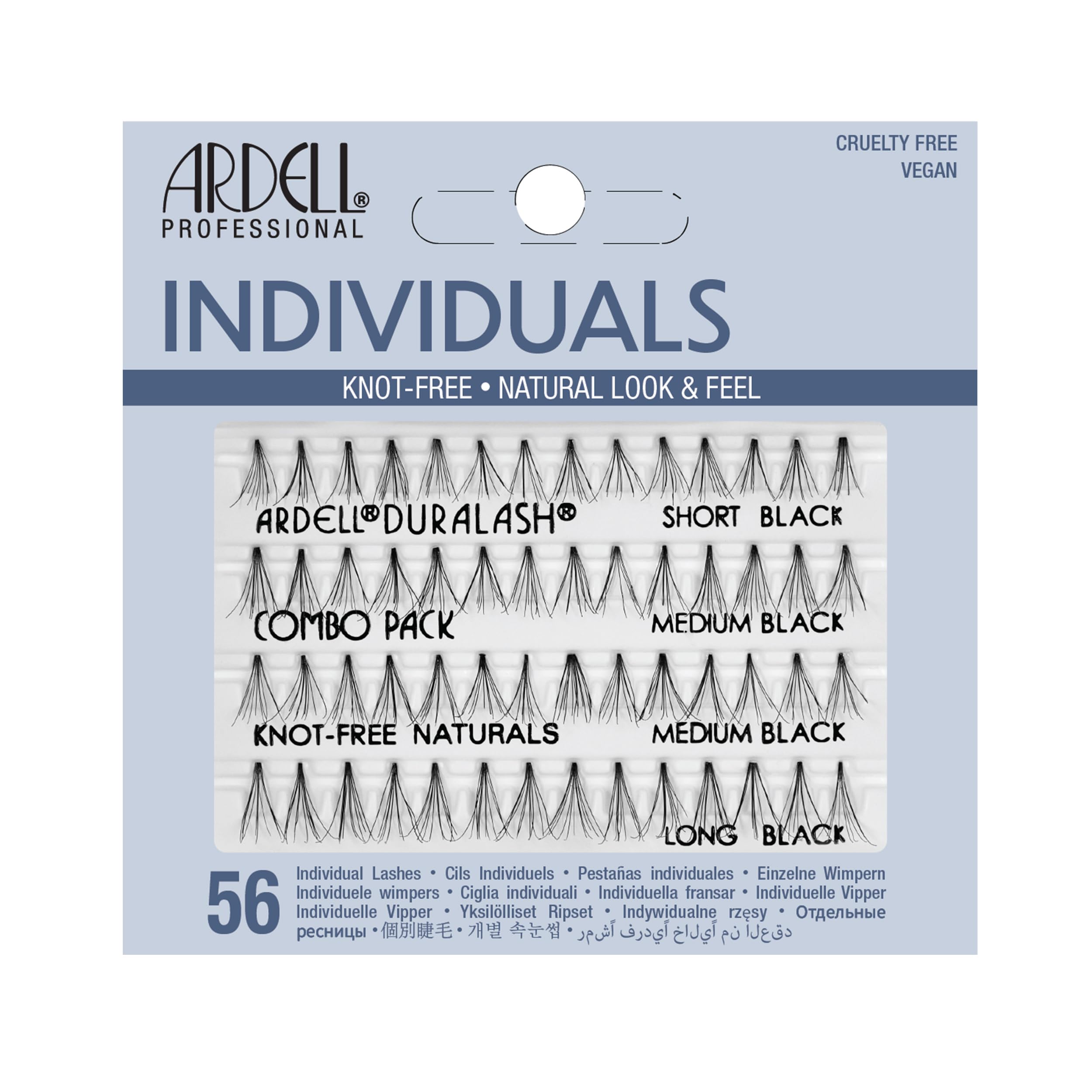 Ardell False Lashes Duralash Individual Naturals Knot- Free, Combo Black