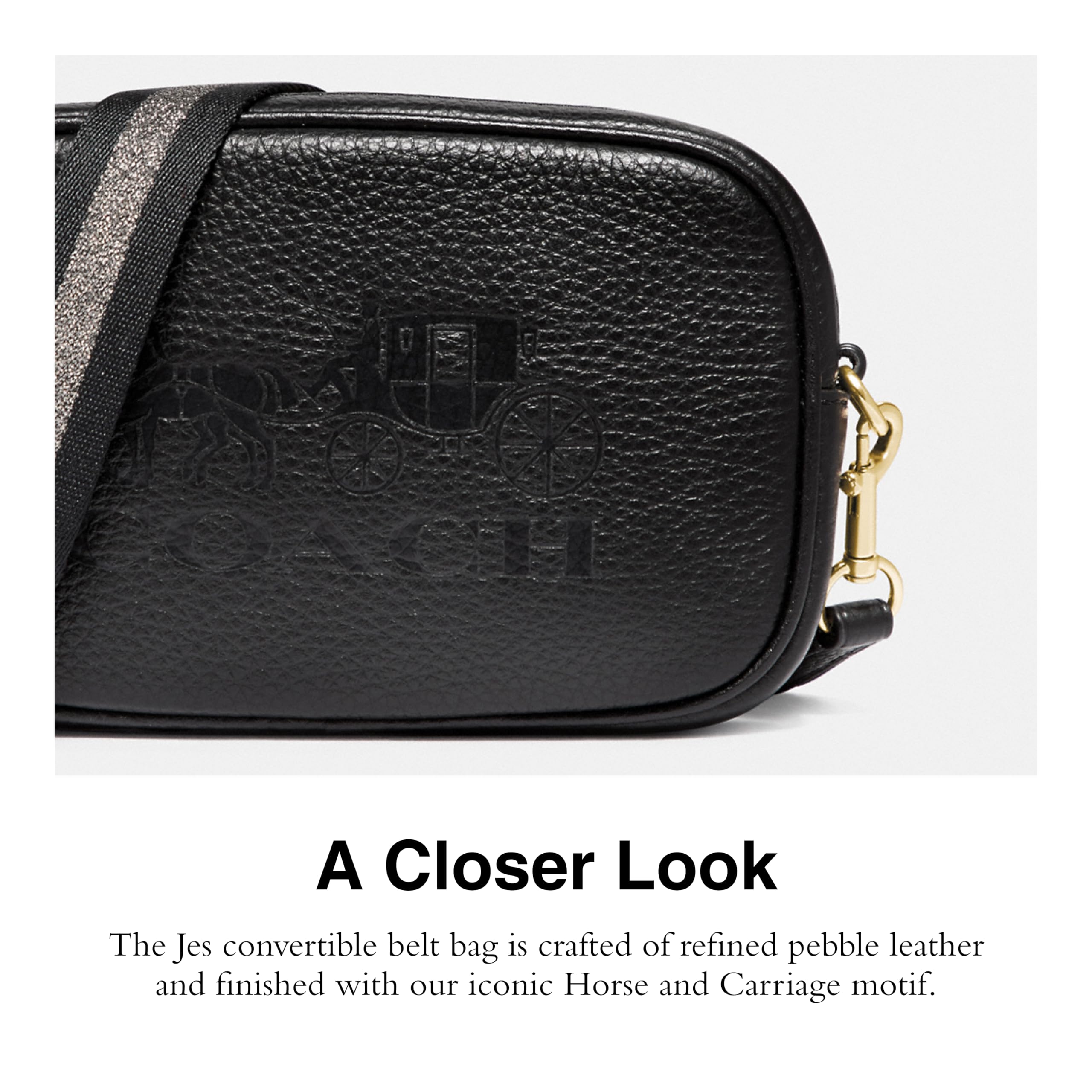 Coach Convertible Belt Bag, Black