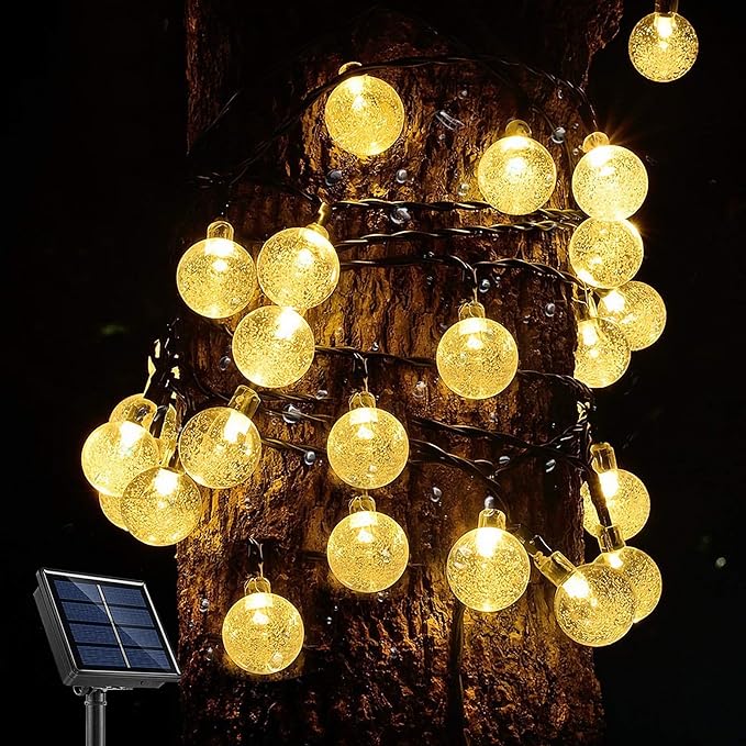 Solar Lichterkette Außen, PORTHOLIC 9.5 m 50 LED Lichterkette Aussen, 8