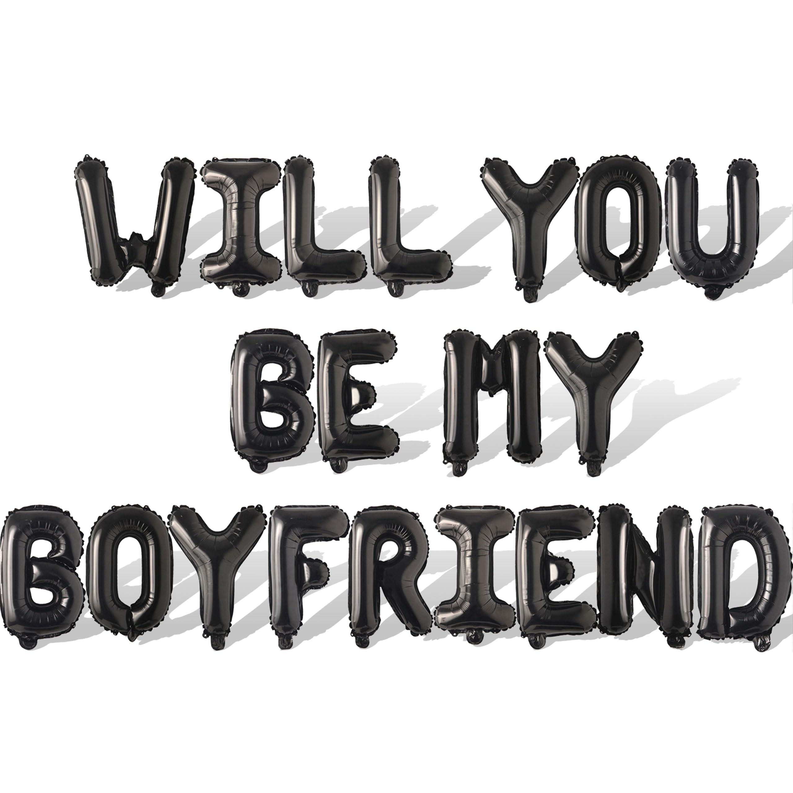 Photo 1 of 2 Set 40Pcs Black WILL YOU BE MY BOYFRIEND Letter Balloons 16in Balloon Foil Letter Decorations Party Decor Black Letter Balloons WILL YOU BE MY BOYFRIEND Party Supplies