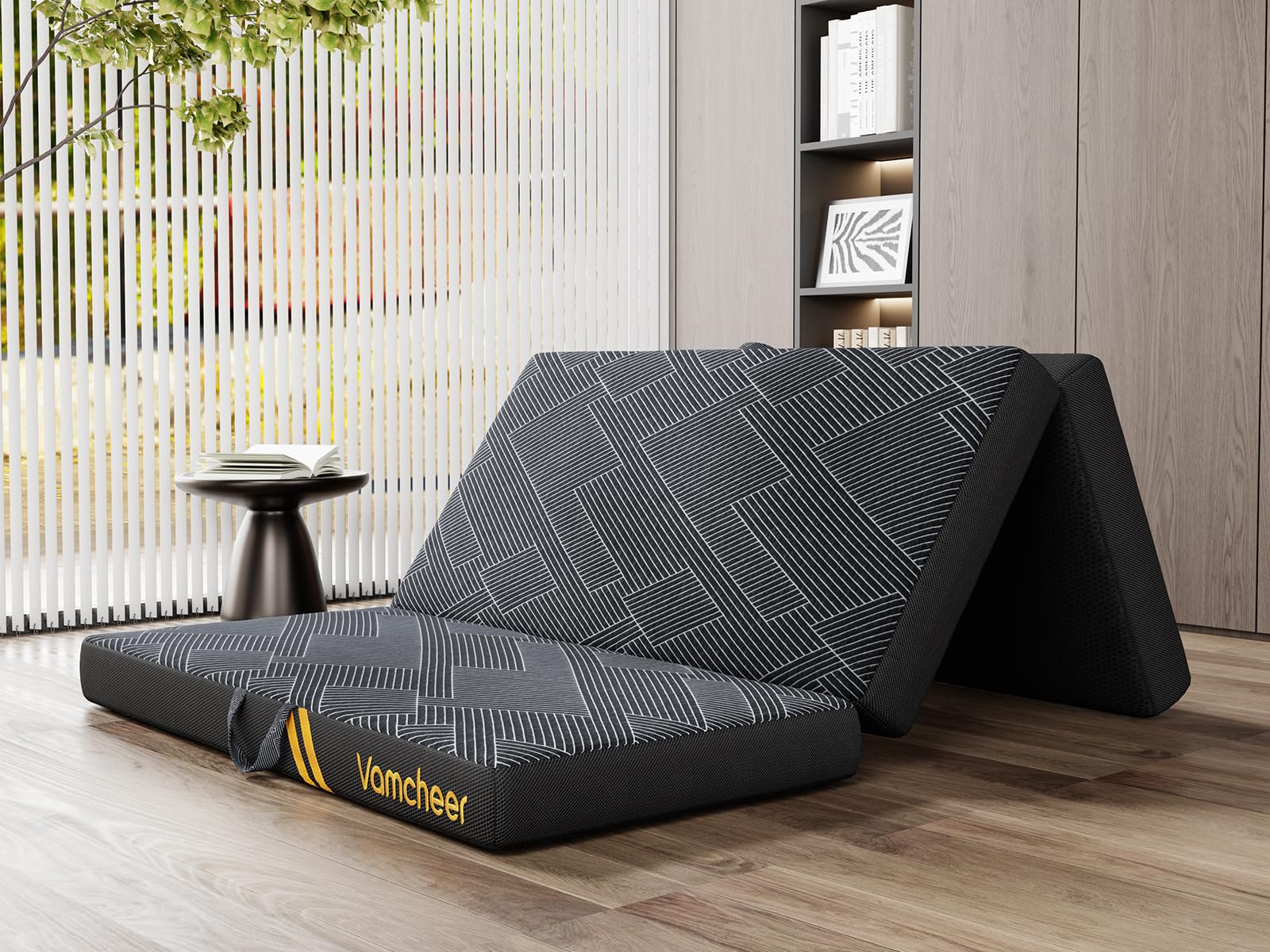 Photo 1 of ***FACTORY SEALED*** Vamcheer Foldable Mattress Twin Size, 4 inch Folding Mattress, Tri-fold Memory Foam Mat with a Collapsible and Washable Cover, Handle & Non-Slip Bottom for Travel/Guest, 75"x38"x4", Grey