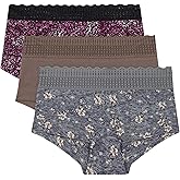 Maidenform Women's Underwear Boy Shorts Pack, 3-Pack, Stretch Cotton Underwear Women Pack, Comfy Boy short Panties for Women