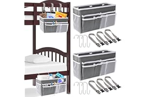 Ofiray-home 2pcs Bedside Caddy/Bedside Hanging Storage Bag for Bunk College Dorm Bed and Hospital Beds,Can be Placed Glasses,Water Bottle,Books,Mobile Phones,Keys,Dorm Room Essentials