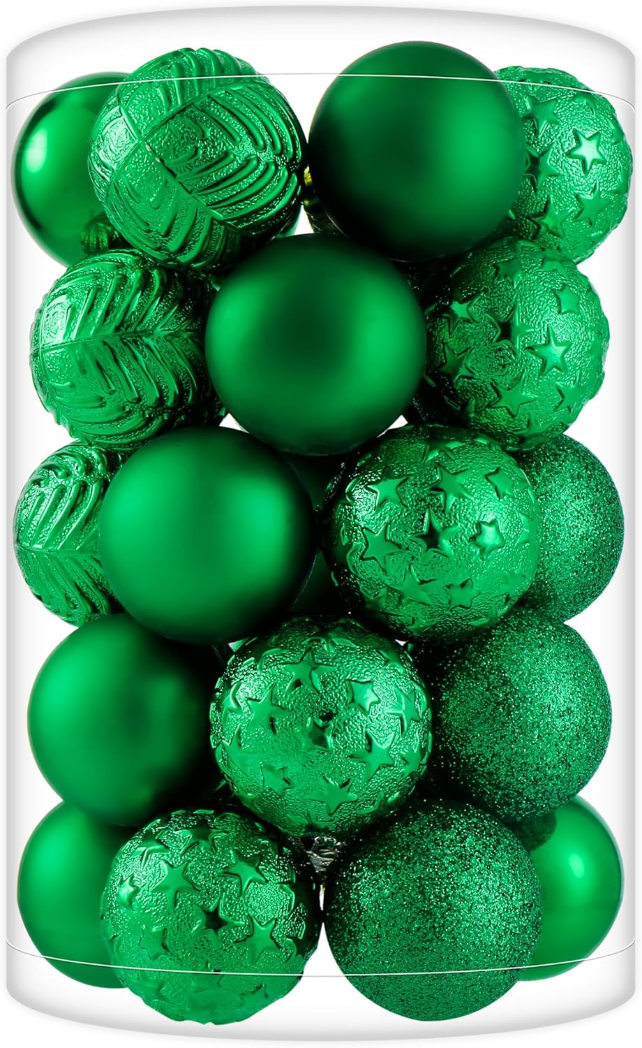 Ornaments - 34ct Green Mini Christmas Ball Ornaments Shatterproof Plastic Christmas Tree Decorations for Xmas Party Home Office Holiday Decor -Small Size (1.57
