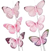 YCHTEWY Feather Butterflies On Picks - 12 Pack Craft Decor In 6 Colors | Wedding, Home, Floral & Party Decoration - View #13