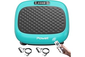 POWET Vibration Plate Exercise Machine, Mini Whole Body Workout Waver Vibration Plate for Lymphatic Drainage with 5 Setting Modes, 99 Speed Levels for Weight Loss, Shaping, Toning