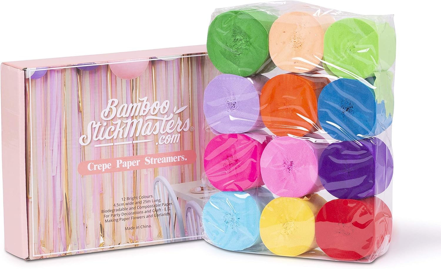 BSM Crepe Party Streamers, 12 Colours - Image 3