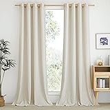 NICETOWN Thick Linen Curtains 108 inches Long for