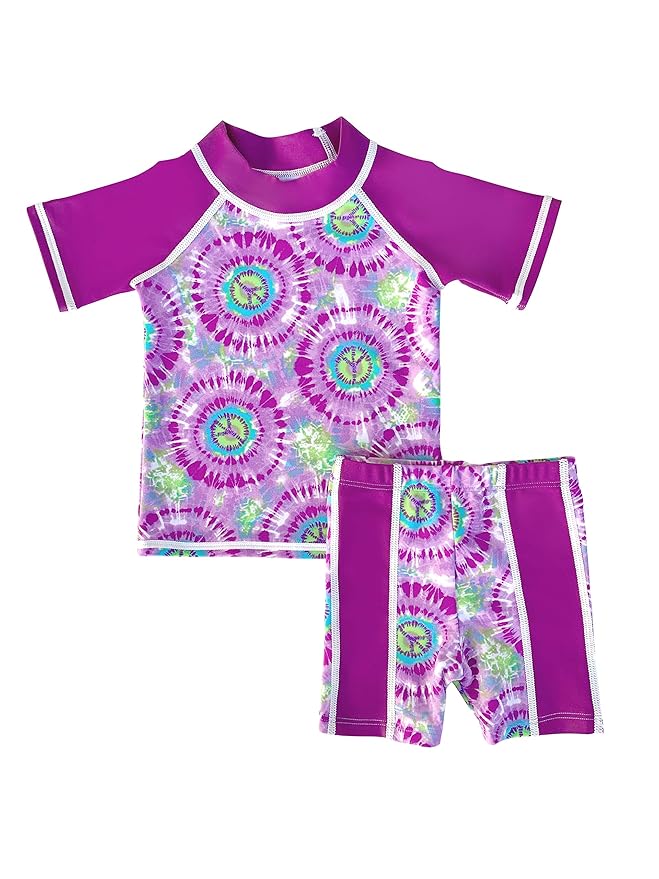grUVywear Baby Toddler Girl Rash Guard UV 2 Piece Sun Protection