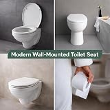 Zuvo Soft Close Toilet Seat White Oval O Shape 70mm Hinges UK Fit view 4