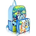 Fast Forward Bluey Backpack with Lunch Box for Kids | Insulated Lunch Bag for Boys, Girls, Toddlers | Backpack for School and Reusable Lunchbox