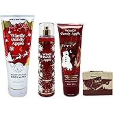 Bath & Body Works Winter Candy Apple - Moisturizing Body Wash, Fine Fragrance Mist and Ultimate Hydration Body Cream - with a Cherry On Top Bar Soap