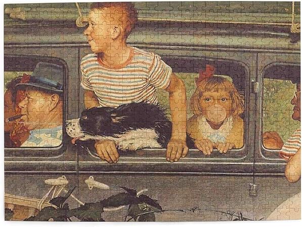 Amazon ノーマンロックウェル アートコレクション ジグソーパズル500ピース かわいい おもちゃコレクション 益智減圧 子供大人の大きなジグソーパズル おしゃれ 萌えグッズ 漫画の周辺 ギフトプレゼント ジグソーパズル おもちゃ