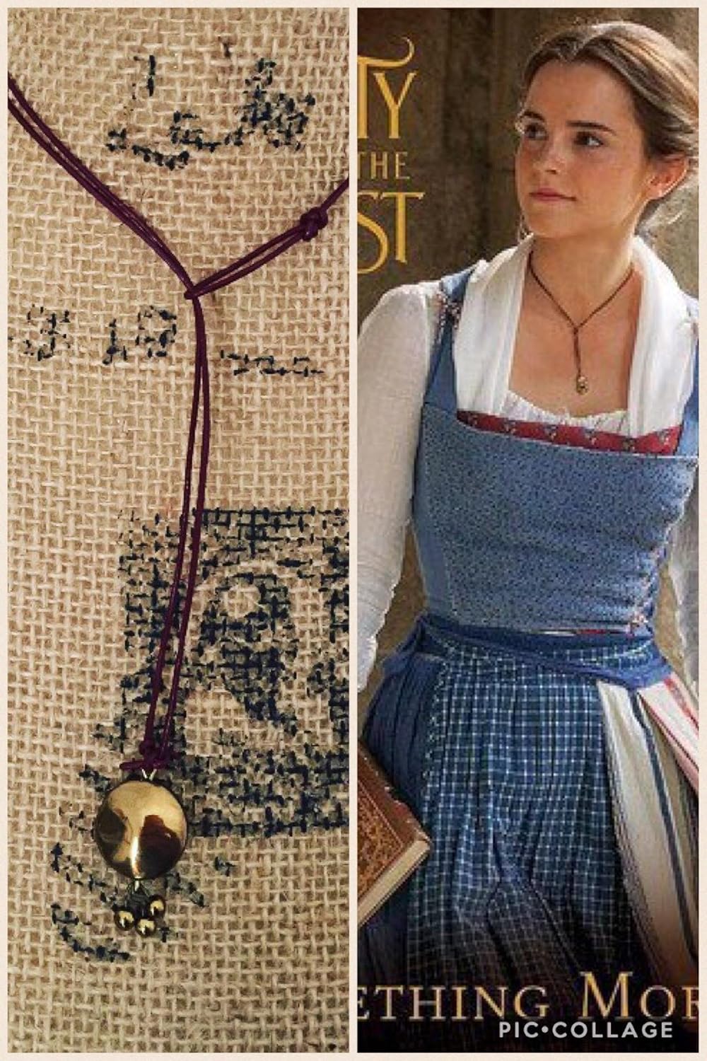 Beauty And The Beast Movie 2017 Lariat Choker Necklace Emma Watson As Belle 2017 Live Movie Handmade Necklace Inspired By Her Look Burgundyred