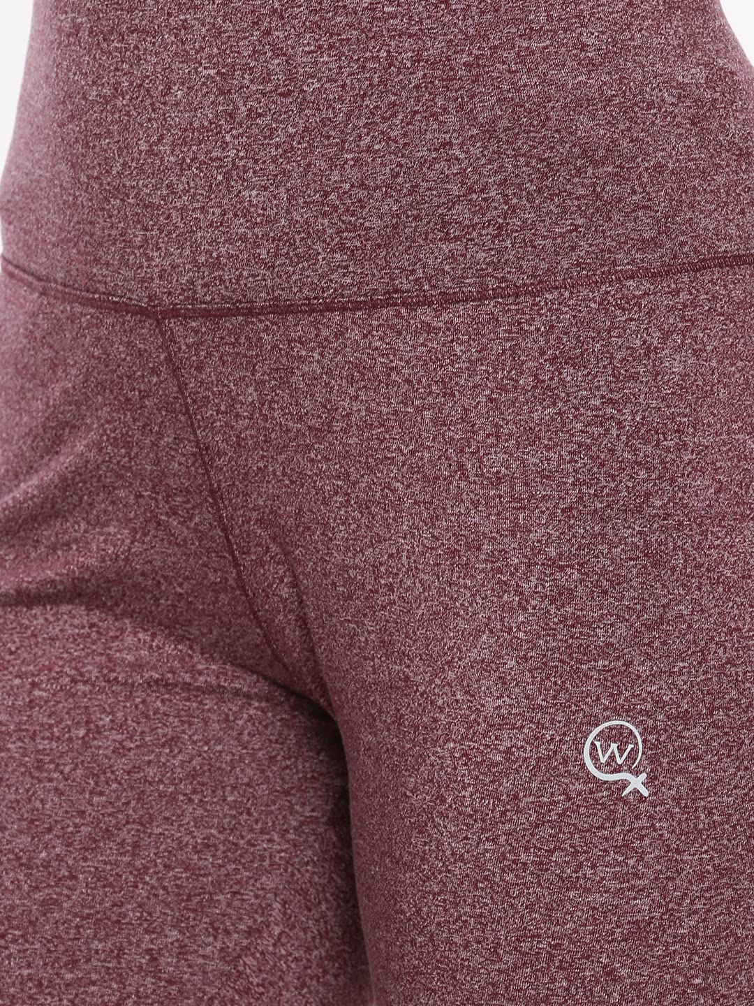 Macrowoman Active Yoga Capris for Women with High-Rise Poly Cotton Stretch Women's Capris with Flat Waistband and Chafe-Free Fit, Burgundy, M, Pack of 1 4