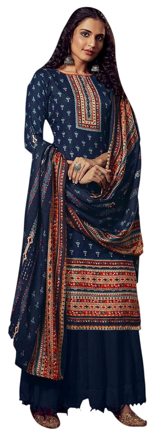 Buy Rosaniya Digital Printed woolen suits for women unstitched winter suits for Women with shawl 
