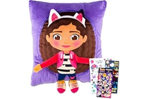 DreamWorks Gabby's Dollhouse Travel Pillow for Kids - Bundle with 13" Travel Pillow, Tattoos, Stickers, More | Gabby's Dollhouse Travel Accessories for Girls