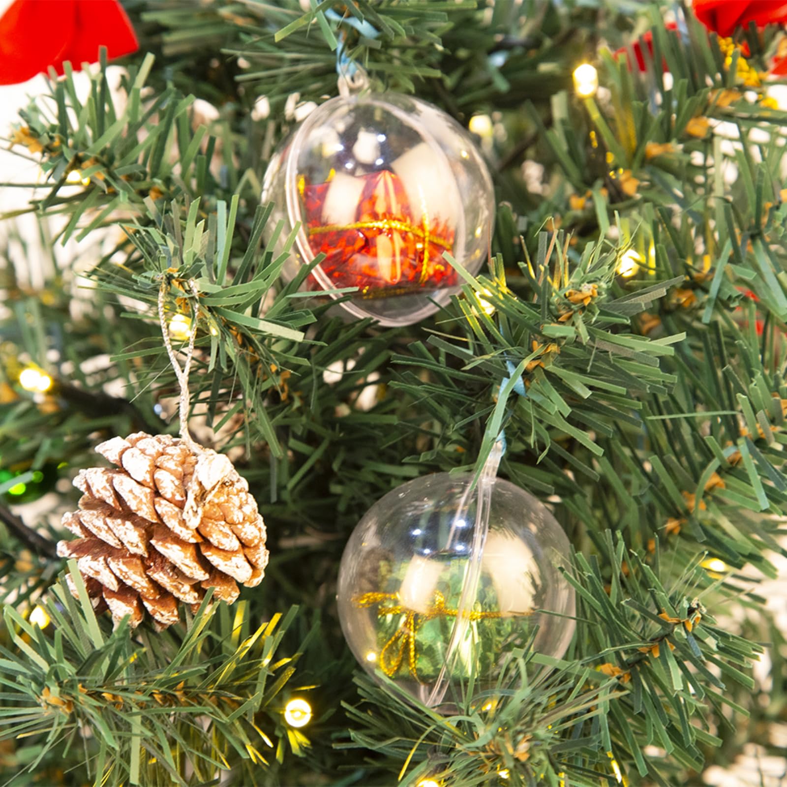 AGM 5cm Christmas Baubles, 20pcs DIY Fillable Craft Shatterproof Ball Ornaments, for Party Birthday Xmax Theme Decorations