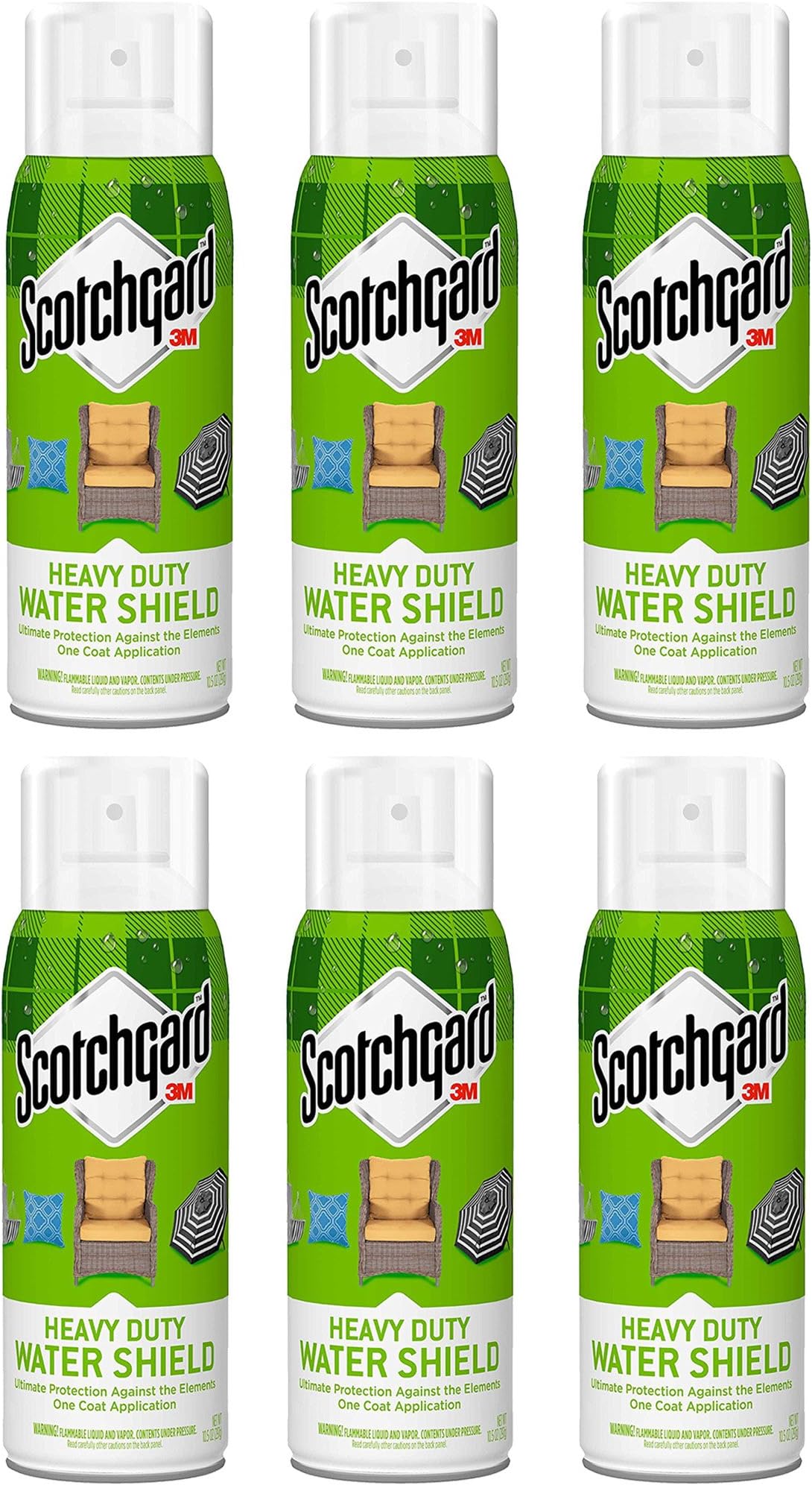 Scotchgard Heavy Duty Water Shield Patio & Grilling, 1 Can, 10.5-Ounce, 6-Pack