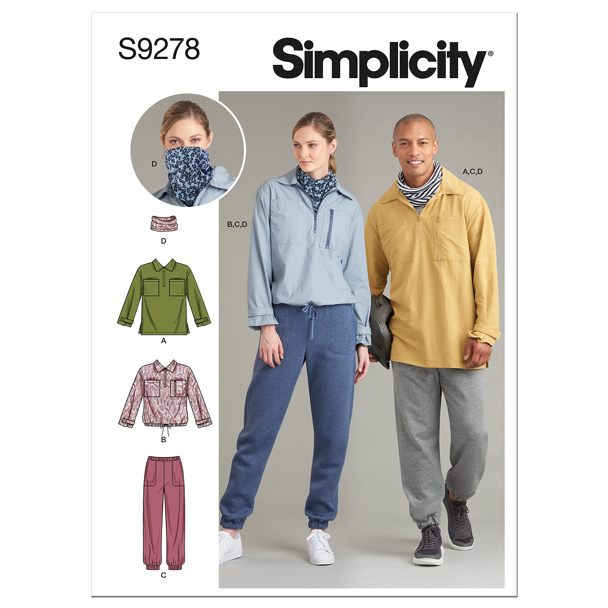 SIMPLICITY SS9278BB Unisex Sportswear BB (L-XL-XXL), White