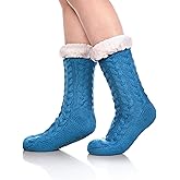 SDBING Women's Winter Super Soft Warm Cozy Fleece Lined Fuzzy Slipper Socks with Grippers