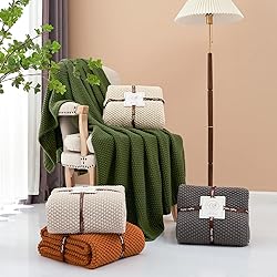 Longhui bedding Chunky Cable Knit Throw Blanket