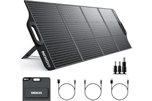 MOKiN Portable Solar Panel, 120W/20V Foldable Solar Panel with PD 65W USB-C/USB-A/DC Outputs for Power Station/Battery Pack, High 23% Efficiency, IP68 Waterproof&Dustproof Design for Camping RV Travel