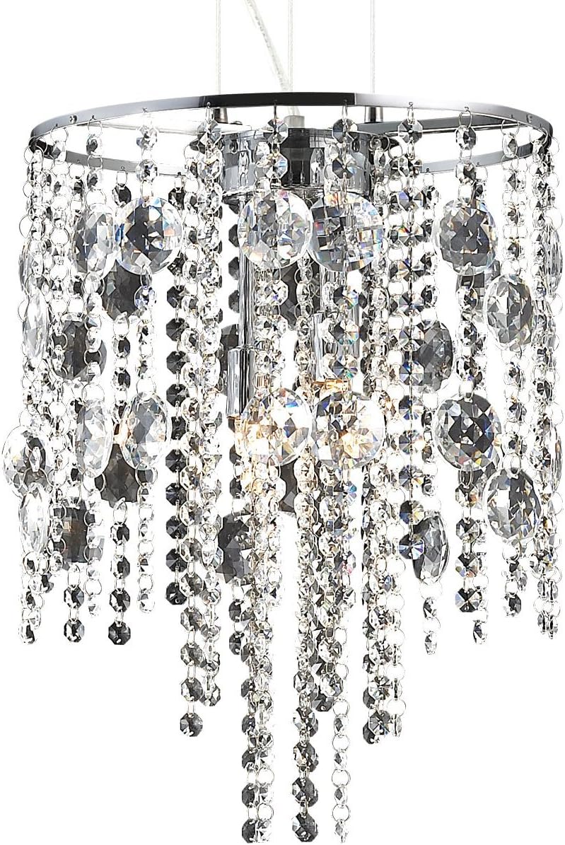 Ideal Lux Evasion SP4 Pendant Lamp, Glass, Chrome [Energy Class C]