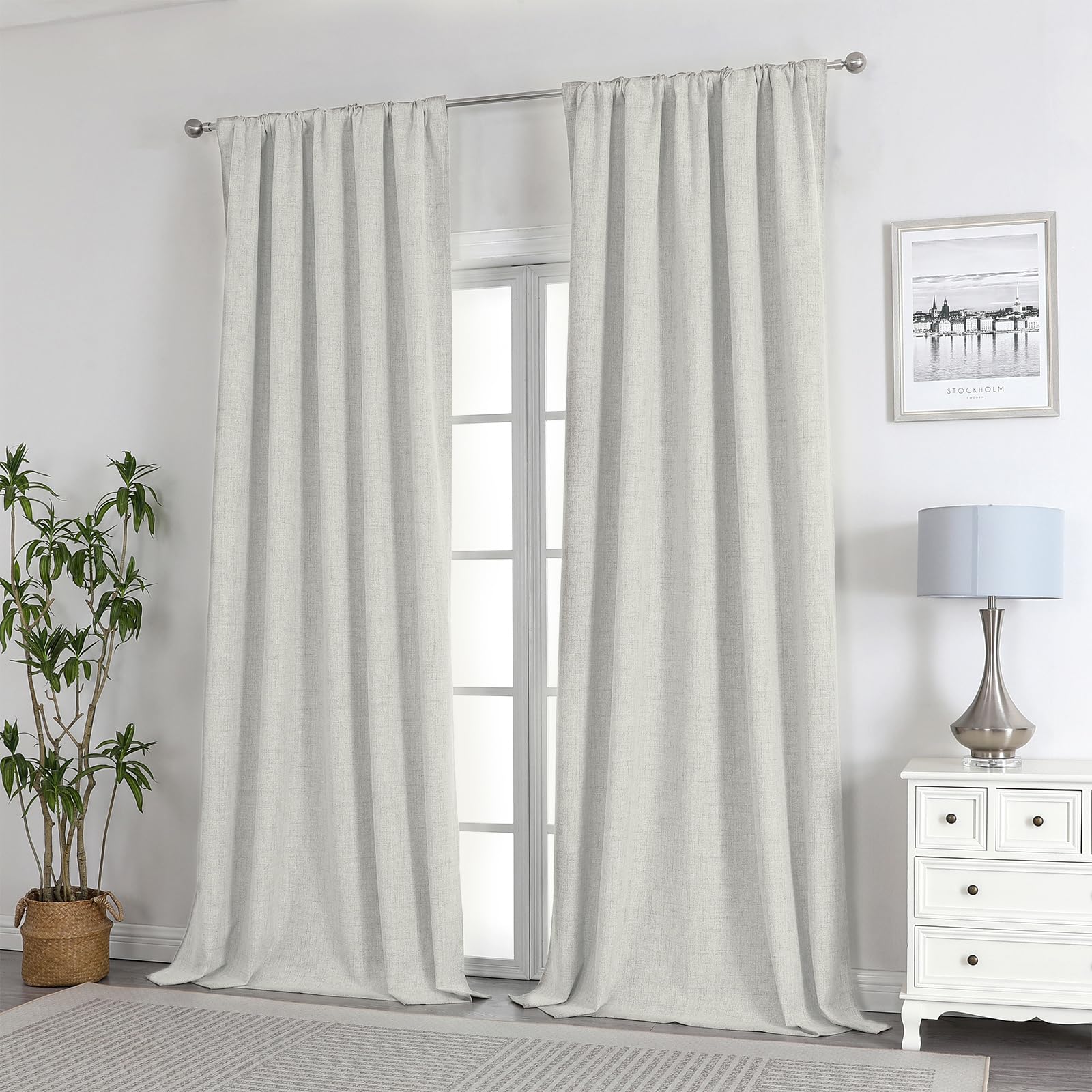 Linen Curtains 2 Panels Set